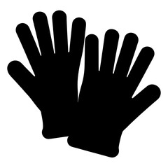 Fototapeta premium Pair of black work gloves for protection, isolated illustration on white