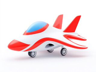 Red and white cartoon airplane model