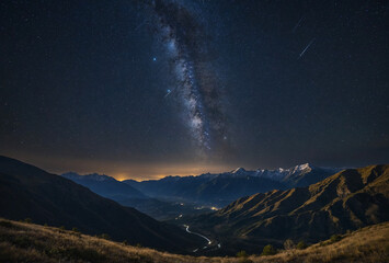 Star Trails in Night Sky Capturing Celestial Motion and Time