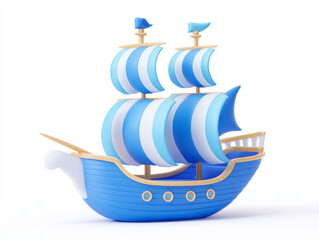 Blue sailboat model