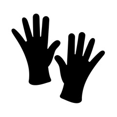 Fototapeta premium Two black glove silhouettes, illustrating protection or preparedness for multiple tasks
