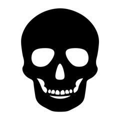 Fototapeta premium Black and white skull illustration for Halloween celebration and spooky theme