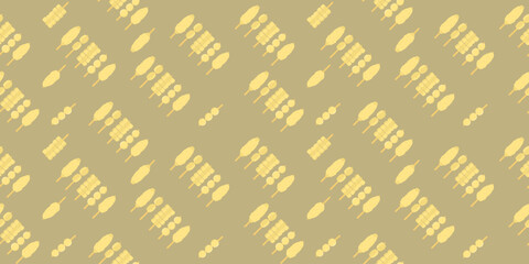 seamless korean street food pattern isolated on brown background.