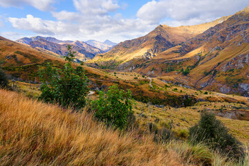 Early morning in a hazy Skippers Canyon, New Zealand.