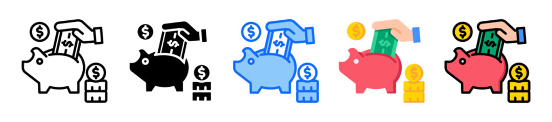 Money Savings Icon Multiple Style