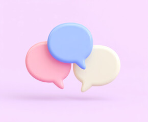 pink blue white bubble dialog box