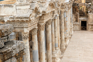 ancient city of Hierapolis theater,columns