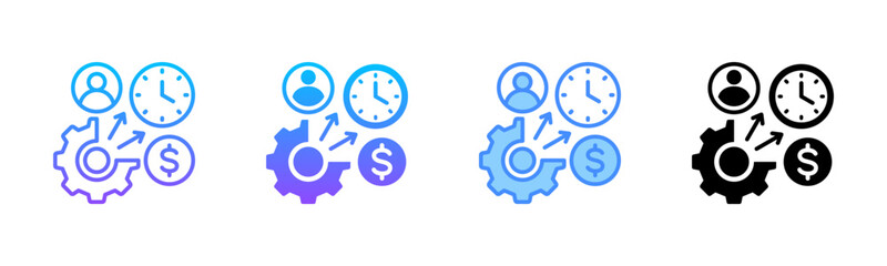 Resource Allocation Multi Style Icon Set