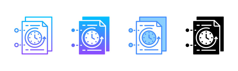 Time Tracking Multi Style Icon Set