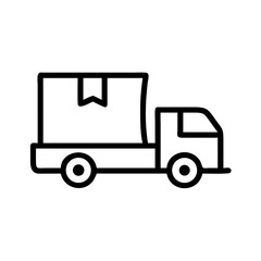 Fototapeta premium Delivery truck icon in outline style