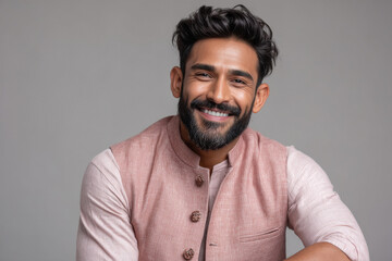 Obraz premium close up of young indian businessman smiling