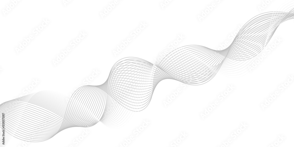 Poster abstract wavy curve lines background. modern template abstract design flowing particles wave digital