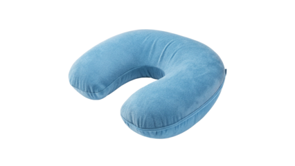 Comfortable Blue Neck Pillow isolated on transparent background