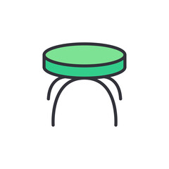 Minimalist Illustration Of Modern Round Stool With Simple Leg Design