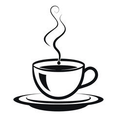 Hot Coffee Cup Icon (Outline)