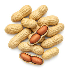 peanuts on white background