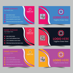Corporate business card design template set vector.
