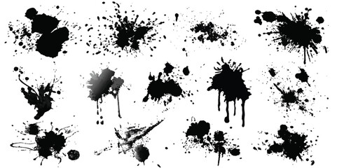 Obraz premium Ink blots Grunge Urban Background. .Black paint splattered , dirty,poster for your design.