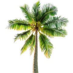 A single palm tree shot on transparent background