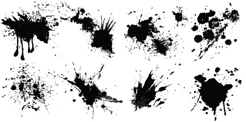 Ink blots Grunge Urban Background. .Black paint splattered , dirty,poster for your design.