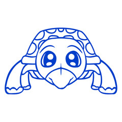 Turtle cute big turtle shell sweet comic cartoon Isolated Vector Graphic Design Illustration
