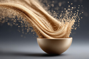 3D action-packed advertisement of "The Golden Road: How Ancient India Transformed the World", shown in a dynamic mid-motion