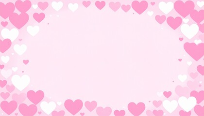 ふんわり広がるハートの背景素材３