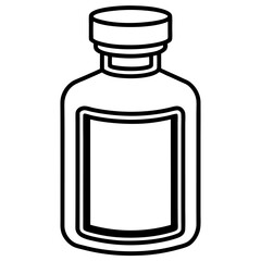 Pill Bottle Line Art Vector