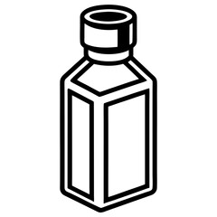 Pill Bottle Line Art Vector