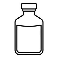 Pill Bottle Line Art Vector