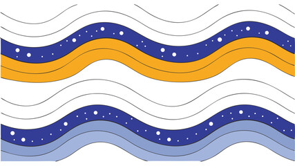 Wavy Lines Background – Blue and Yellow Abstract Curve Pattern