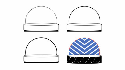 Four Stages of Product Display Design  Blank and Patterned Mockup