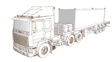 truck sketch graphic symbol 3d illustration 