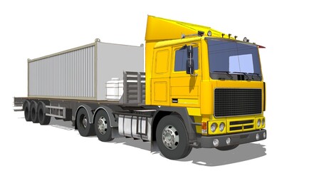 truck sketch graphic symbol 3d illustration 