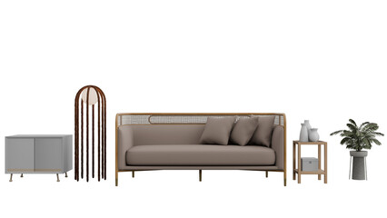 a couch  chair  table and side table in a room
