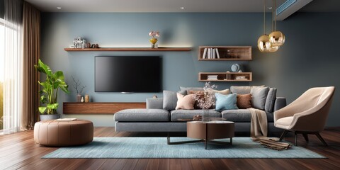 Modern television mockup banner