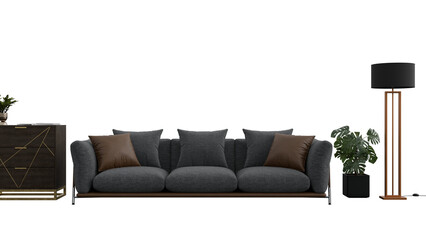 a couch and a lamp in a room