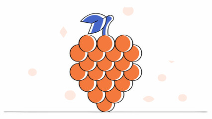 Simple Illustration of a Bunch of Grapes
