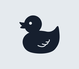 Duck vector silhouette on white background. Baby duck icon sign illustration design. Vector graphics