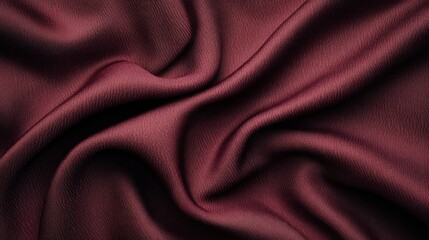 Fototapeta premium Textural Symphony: Abstract maroon waves in draped flowing fabric aesthetic