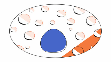 Abstract Egg Design with Colorful Bubbles