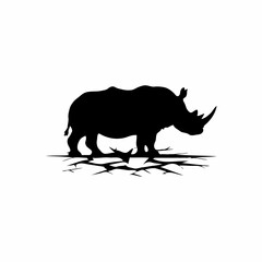 Photorealistic Digital Illustration of a Rhinoceros – Highly Detailed Anatomical Rendering with Dramatic Lighting, Strong Shadows, and a Moody, High-Contrast Atmosphere