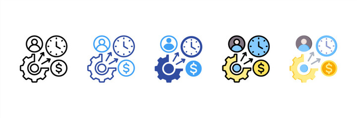 Resource Allocation Multi Style Icon Set