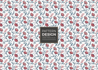 Delicate Floral Pattern with Elegant Vines and Blossoms Repeating Ornamental Design for Textile Prints and Backgrounds Sophisticated Wallpaper Decor