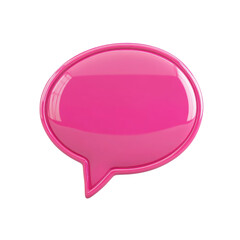 A pink speech bubble icon on transparent background