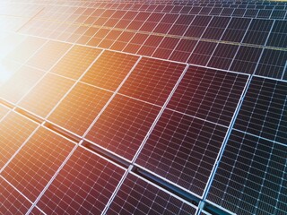 Solar panels generating renewable energy on a sunny day