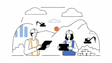 Engineers Reviewing Project Data on Site