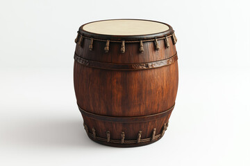 drum, a traditional musical instrument covered in an antique layer of wood