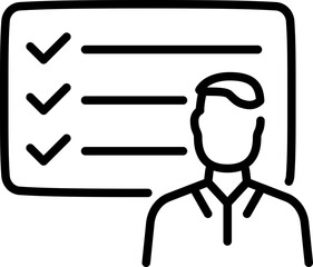 Task management checklist planning icon - Editable Stroke SVG, fully scalable.
