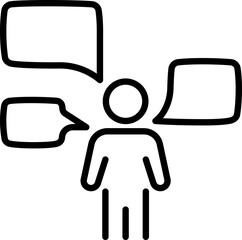 Person communication speech bubbles icon - Editable Stroke SVG, fully scalable.